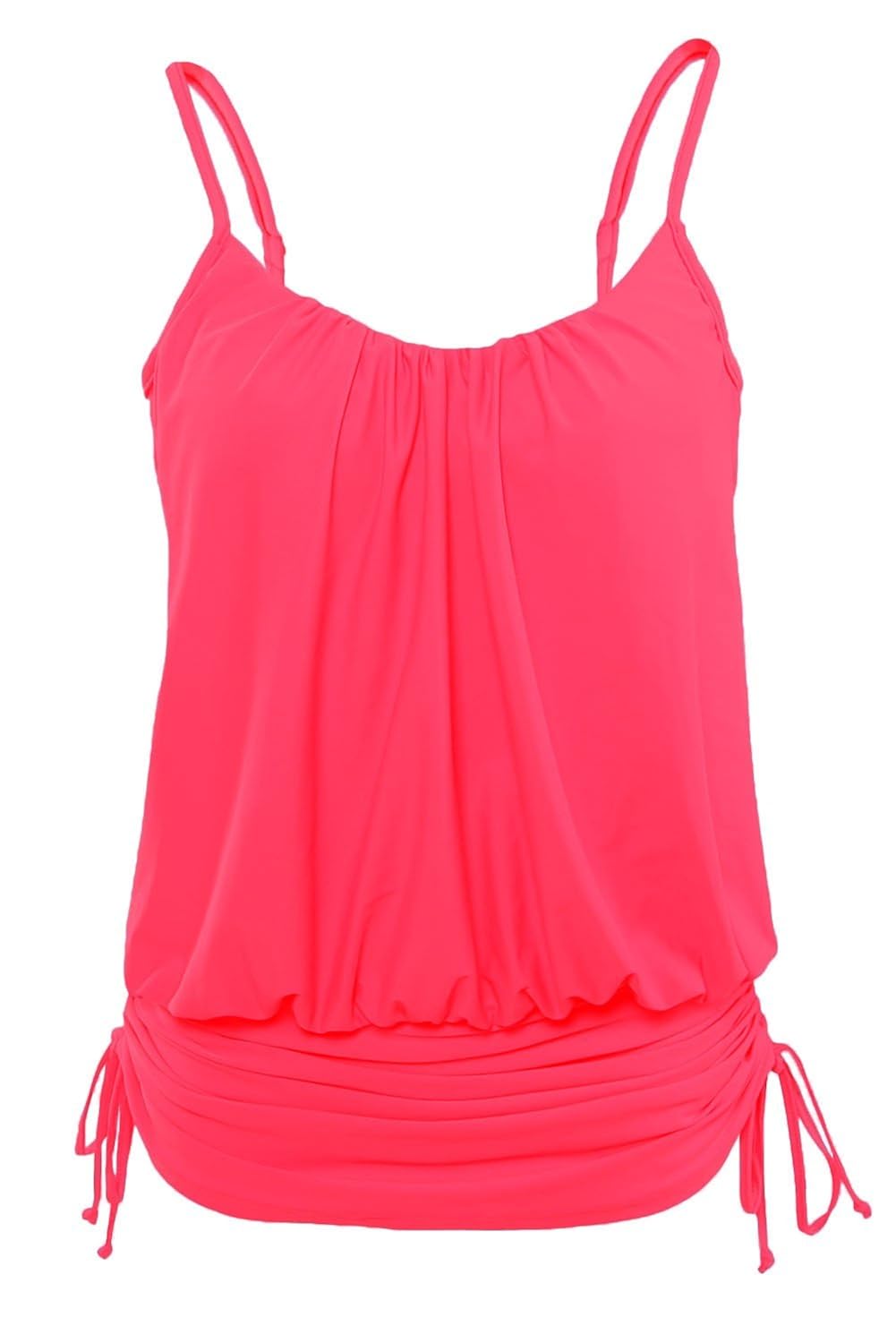 boldgal women's swimwear sleeveless spaghetti strap beach top (pink)
