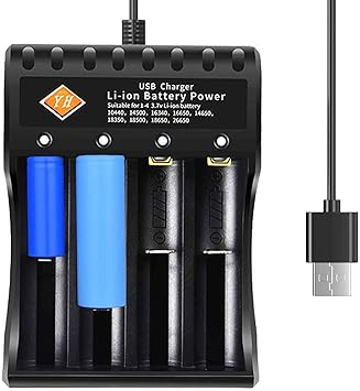 Amazon Com Battery Charger 4 Bay Fast Charger For Rechargeable Batteries 3 7v Li Ion 150 Battery Usb Intelligent Universal Electronics