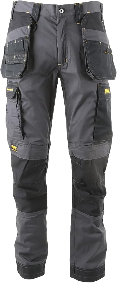 DEWALT Men’s Fairhaven Pro-Stretch Slim Fit Work Trousers Grey W34 L33