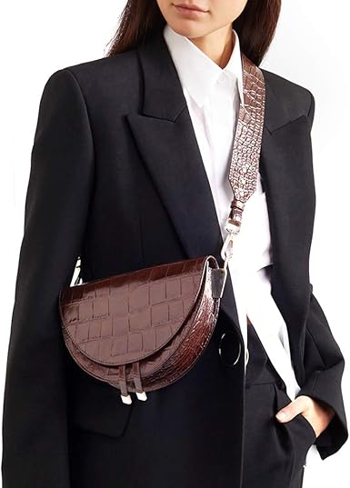 brown croc crossbody bag