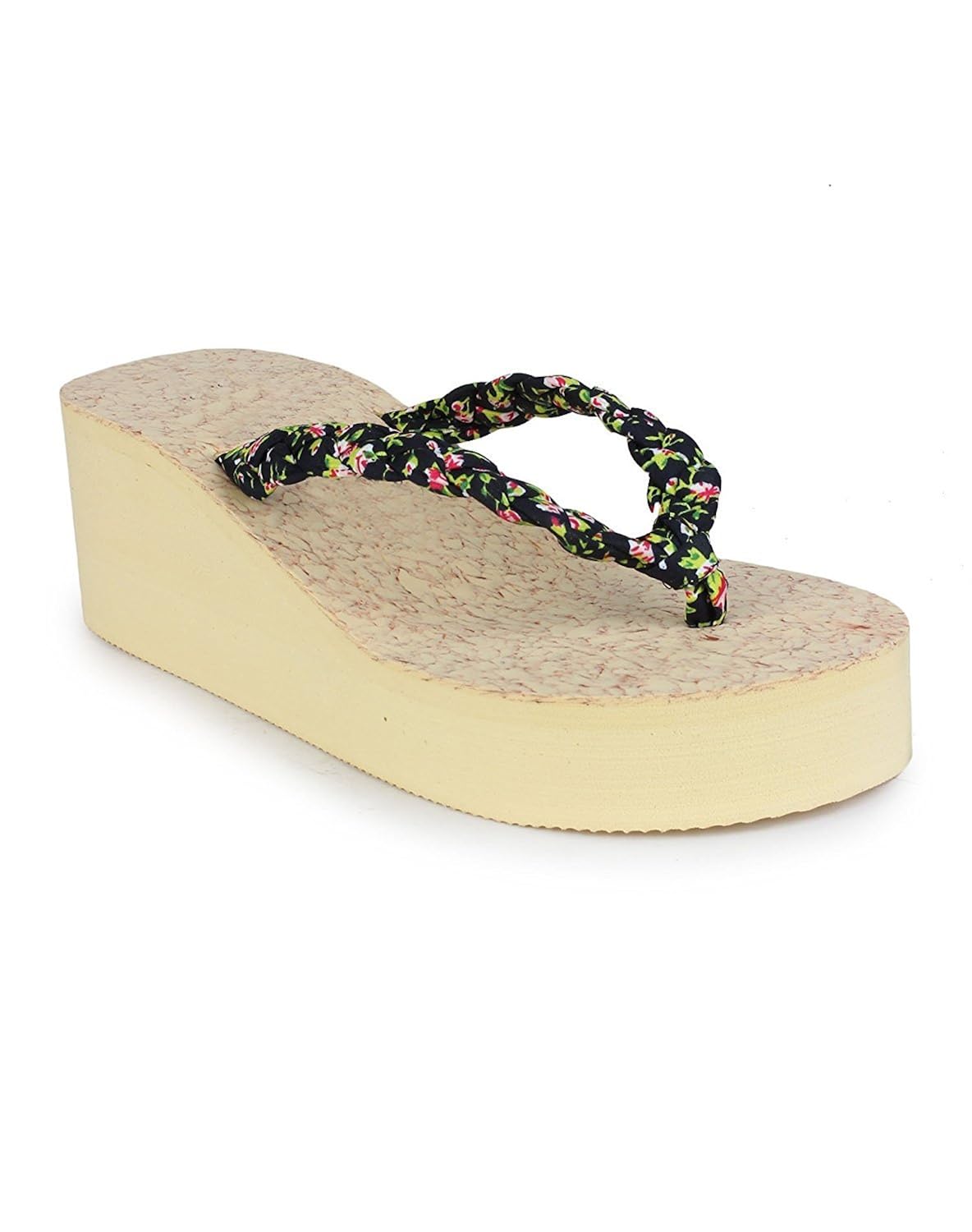 zerol black rubber rubber wedges fashion sandal & flip flop