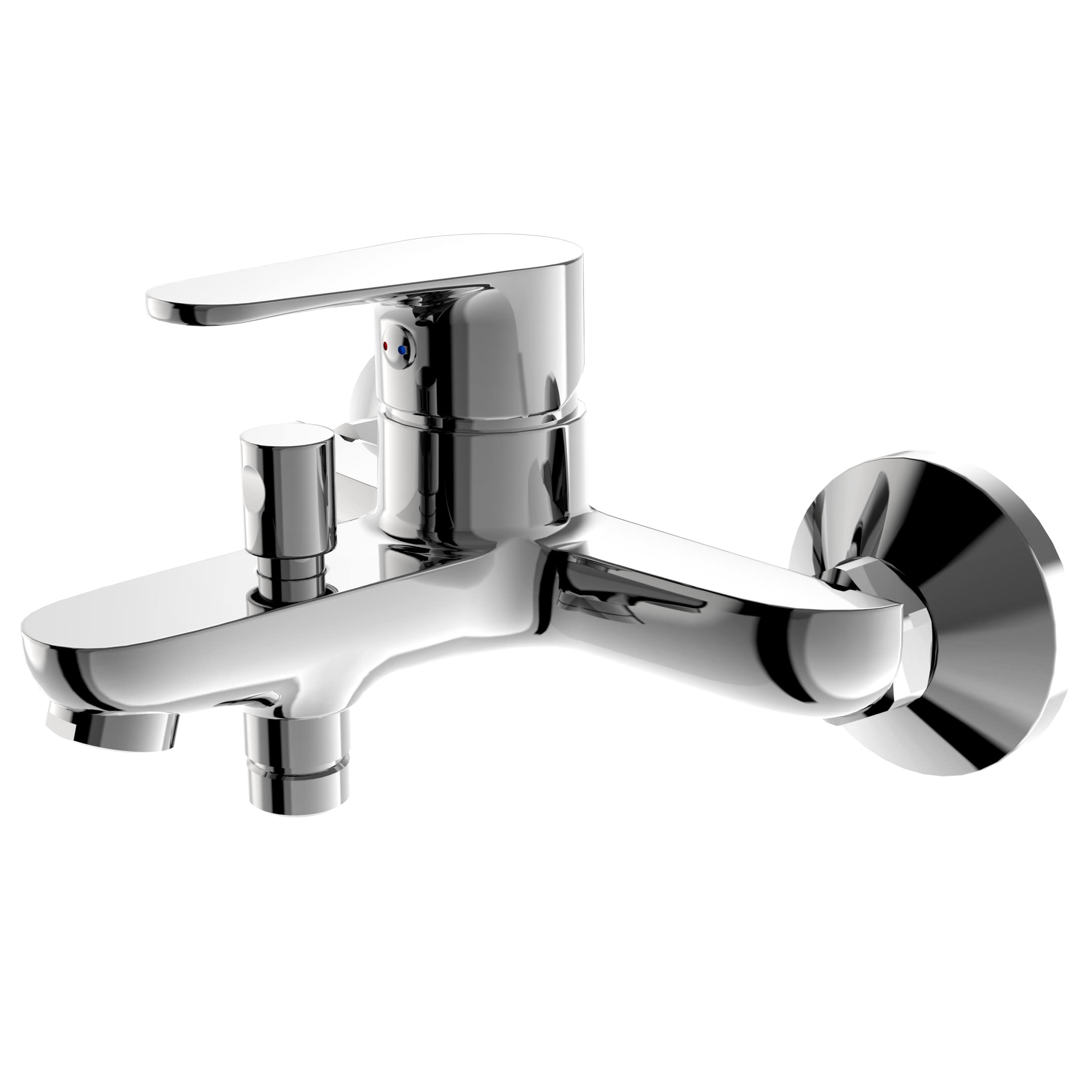 EMKE Bathroom Mixer Tap for Bathtubs, Single Lever Mixer, Shower Mixer, Shower Mixer, Bathroom Fitting, Chrome