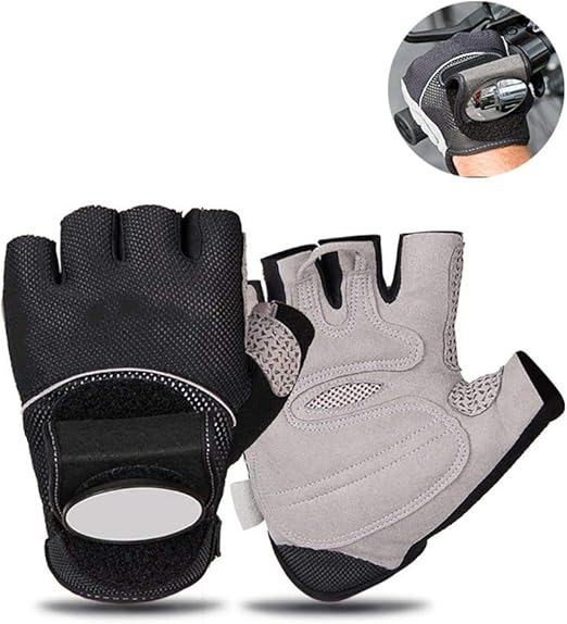 LOO LA Cycling Gloves Half Finger With rearview mirror, Bicycle Bike