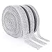 Acrylic Rhinestone Diamond Ribbon 3/4/6 Row 10 Yard (3 Rolls Silver)
