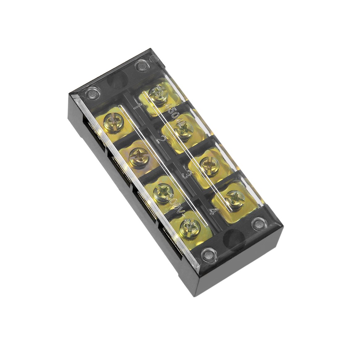 Sourcingmap Dual Rows 4 Positions 600V 45A Wire Barrier Block Terminal Strip TB-4504L