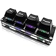 BTXETUEL Mini 4-Key Select-All Cut Copy Paste Macro Pad Ctrl A X C V Shortcut One Handed Keyboard RGB Gaming Mechanical Keyboard OSU Keypad Programmable Keyboard for Working and Gaming. (Black)