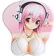 ASCENDONS Cute Soft Sexy Cartoon Girl 3D Big Breast Boobs Silicone Wrist Rest Support Mouse Pad Mat Gaming Mousepad, 3D Mouse Pads with Wrist Support