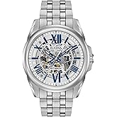 Bulova Men's Classic Sutton 3-Hand 21-Jewel Automatic Watch, 42 Hour Power Reserve, Skeleton Dial, Luminous Hands, 100M Water Resistant, 43mm