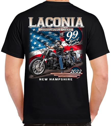 2025 Laconia Motorcycle Week Eagle Landing T-Shirt(S, Black