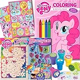 My Little Pony Coloring Book with Crystal Masterpiece Set - 32-page Coloring Book, My Little Pony Stickers, Crayons and Stampers