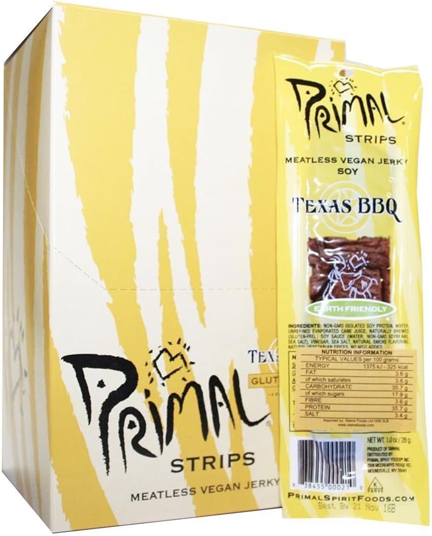 Primal Vegan JerkySoy - Texas Barbecue Jerky | 1 x 28g