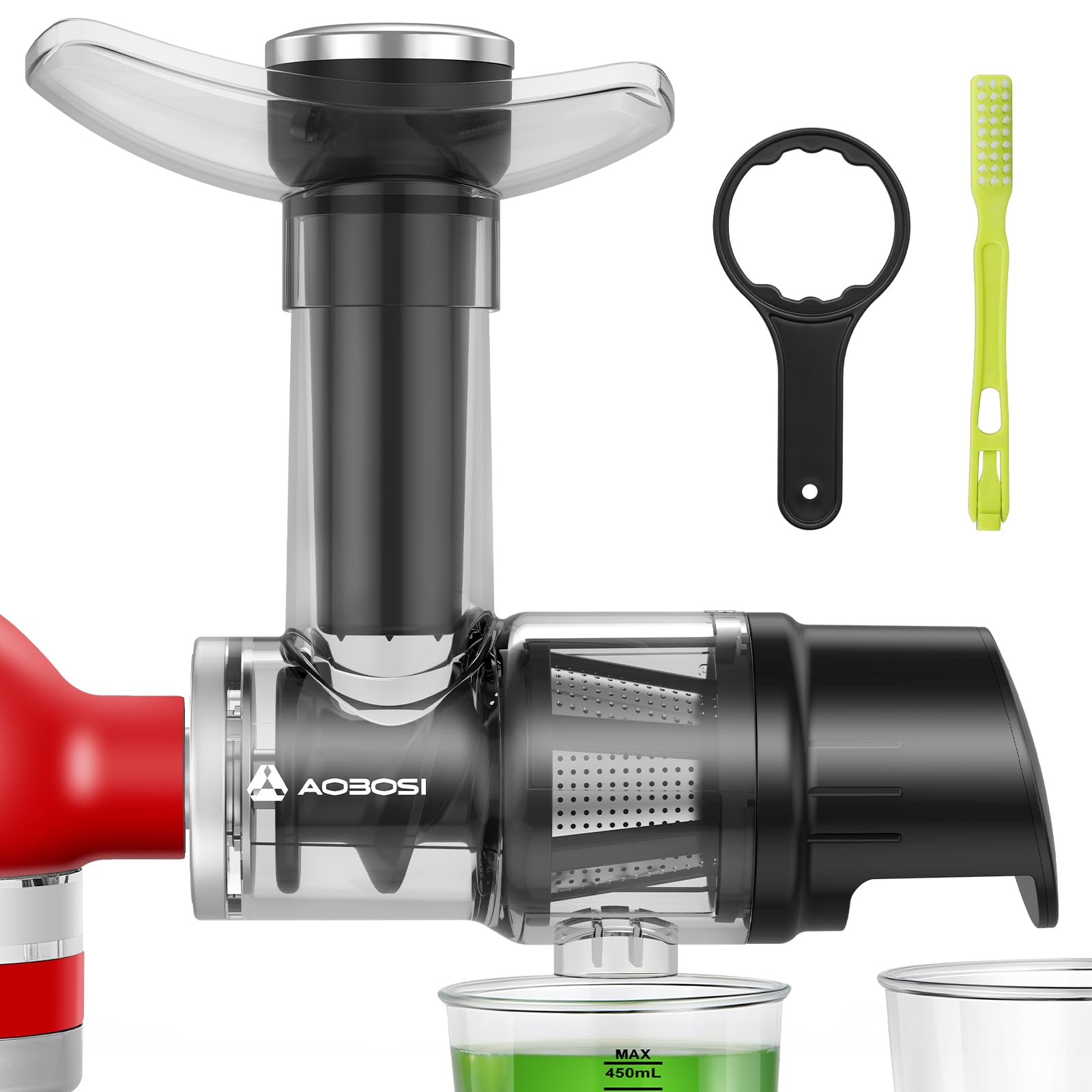 Photo 1 of Masticating Juicer Attachment for All Model KitchenAid Stand Mixer, AAOBOSI Cold Press Juicer Attachment w/Clean Brush,as Kitchen Aid Aid Slow Juice Attachment and Accessories(Black)