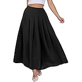 ANRABESS Women A-Line Pleated High Waist Maxi Skirt Full Ankle Length Flowy Swing Elegant Dressy Casual Work Long Skirts