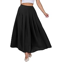 ANRABESS Women A-Line Pleated High Waist Maxi Skirt Full