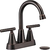 Cobbe Bathroom Vanity Faucets, 4-Inch Oil Rubbed Bronze Bathroom Sink Faucet, 2 Handle Sink Faucet with Pop Up Drain and Water Supply Lines,ORB