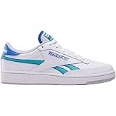 Reebok Unisex Club C Revenge Sneaker, White/Kinetic Blue/Unleashed Green, 11.5 Women/10 Men