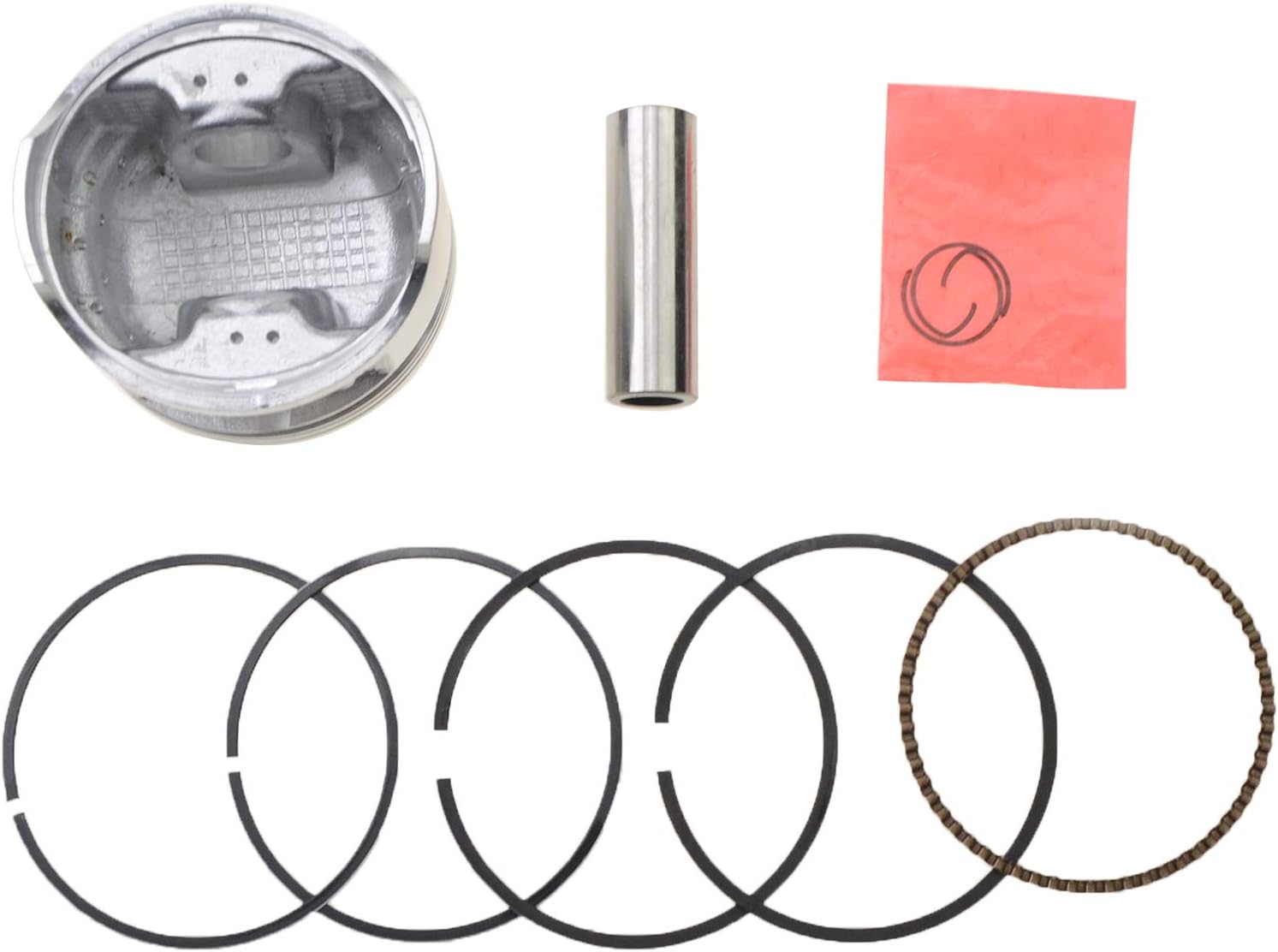 WOOSTAR 63.5mm Piston Ring Kit Replacement for CG200 Vertical Engine ATV 4 Wheeler Scooter Moped Dirt Pit Bike Go Kart