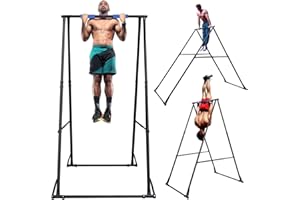 KT KHANH TRINH KT TOES DON'T TOUCH GROUND Foldable Free Standing Pull Up Bar Stand Sturdy Power Tower Workout Station For Home Gym Strength Training Adjustable Pullup Fitness Equipment Multifunctional Exercise Rack