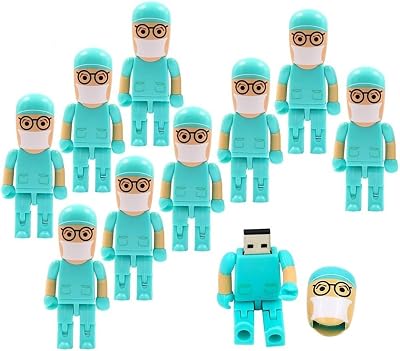 A Plus+ 10 Pack Doctor Shaped 8GB USB Memory Stick Flash Drive Gifts for
