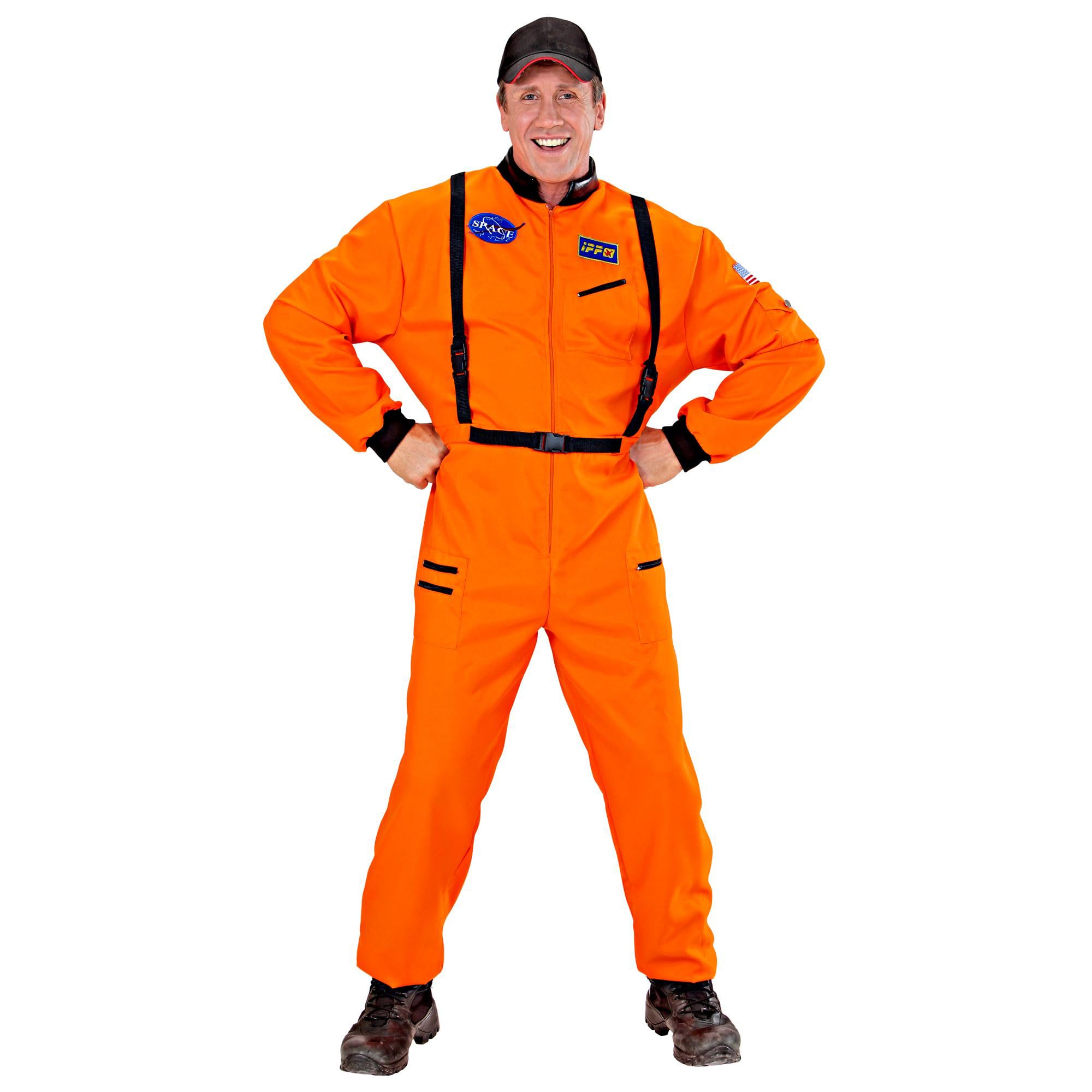 W WIDMANN MILANO Party Fashion - Men's Astronaut Space Suit, Carnival, Theme Parties, Size L, Orange