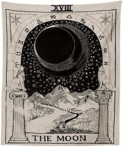 Jiamingyang Vintage European Mysterious Wall Hangings Witchcraft The Moon The Star The Sun Tapestry Wall Tapestry for Home Decor (The Moon, Large/80" x 60")