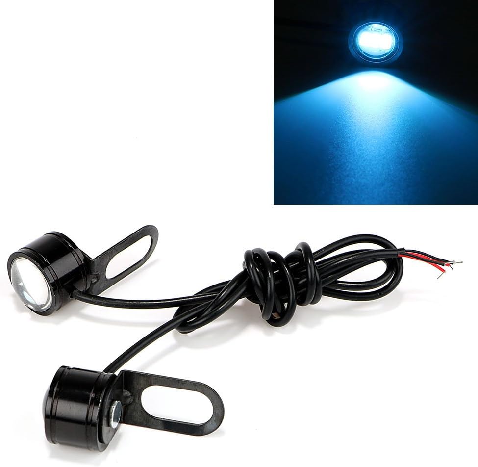 CuiGuoPing Motorcycle Eagle Eye light, Fog Lamp,Tail Lamp, DC 12V, 25MM, Set of 2 (Ice Blue)