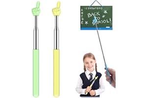 Retractable Teacher Pointer for Classroom Kids Reading, Dumero Extendable Finger Pointer Stick, School Collapsible Telescoping Long Hand Pointing Stick, Classroom Must Have Supplies Essentials, 2 Pack