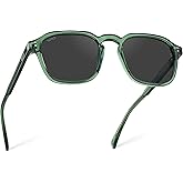 WearMe Pro Men's Polarized Square Sunglasses - Wide Fit Retro Style, UV400 Protection, Acetate Frame
