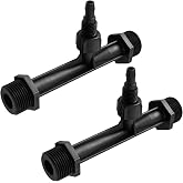 AUXBC 2Pcs 3/4 Inch Venturi Fertilizer Injector, Black Plastic Irrigation Mixer Tube, Agricultural Water System Device for Garden Farm Lawn