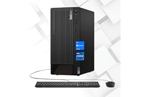Lenovo ThinkCentre M90t Tower Desktop Computer, Intel Core i7-12700, 32GB DDR5 RAM, 1TB PCIe SSD, Wi-Fi 6, Type-C, HDMI, DP, Support 3-Monitor 4K, Wired Keyboard & Mouse, Windows 11 Pro, Black