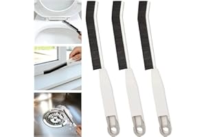 LCWYORH Crevice Cleaning Brush Hard Bristle Grout Scrub Brushes,Household Cleaning Supplies with Clip for Tile Floor,Kitchen,Toilet,Shower,Sink,Window,Home Essentials for Women(Pure White)