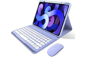 kaitesi Keyboard Case Mouse for iPad Air 11" (M3/M2)/ Air 5th/ 4th Generation 10.9"/ iPad Pro 11 4th/3rd/2nd/1st Gen Cute Rou