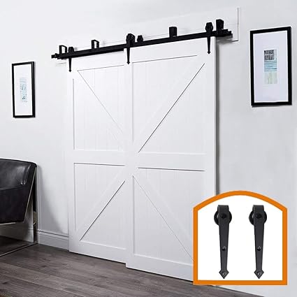 Amazon Com Zekoo Black Steel 10 Ft Sale Bypass Sliding Barn Door