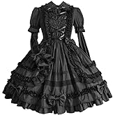 I-Youth Womens Gothic Lolita Dress Maid Princess Ruffles Skirts Bowknot Anime Party Cosplay Costumes