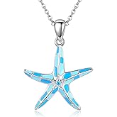 YAFEINI Starfish Necklace 925 Sterling Silver Starfish Pendant Ocean Mother's Day Jewelry for Women Mom