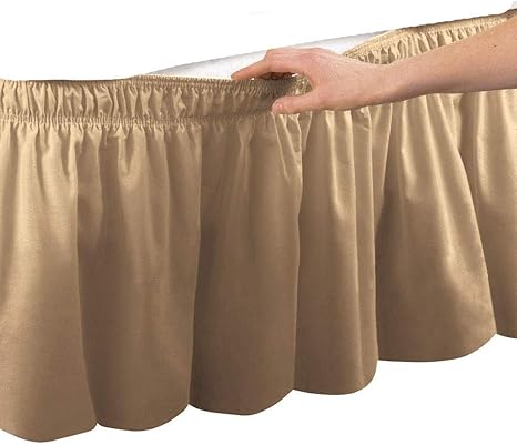 Amazon Com Unbranded Gold Wrap Around Queen King Bedskirt Dust Ruffle Bed Skirt Home Kitchen