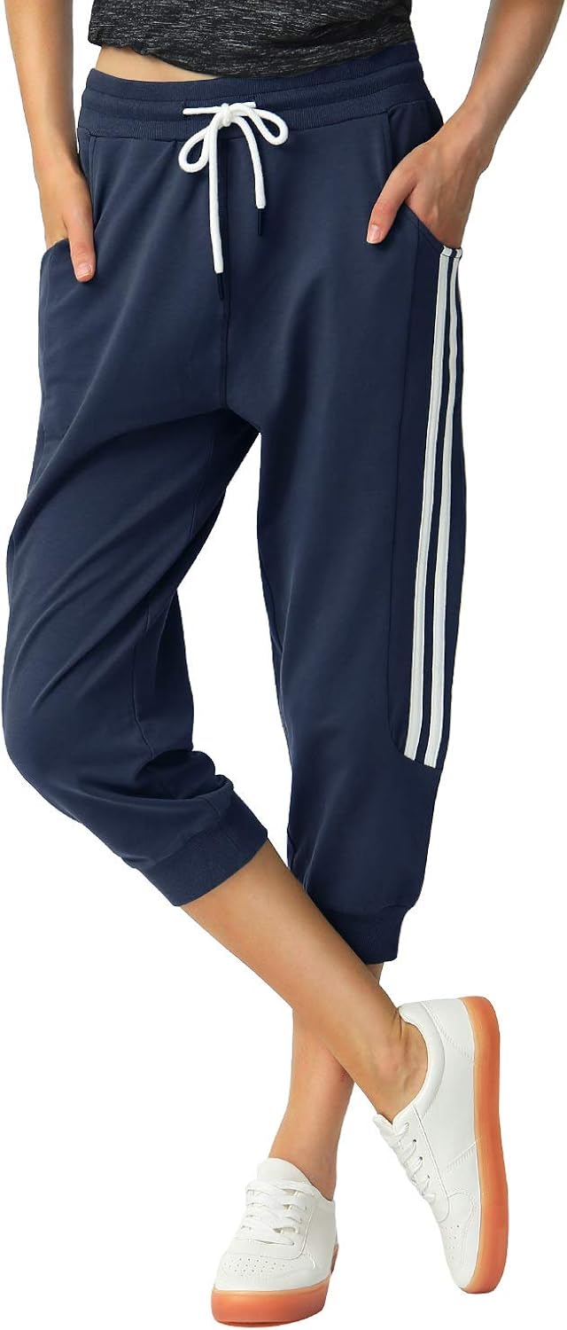 SPECIALMAGIC Sports Capri for Women Sweatpants Cropped Yoga Pants Running Joggers for Gym Daily: Clothing