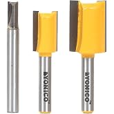 YONICO Router Bits Set Dado Straight Bit Undersize Plywood 3 Bit 1/4-Inch Shank 14323q