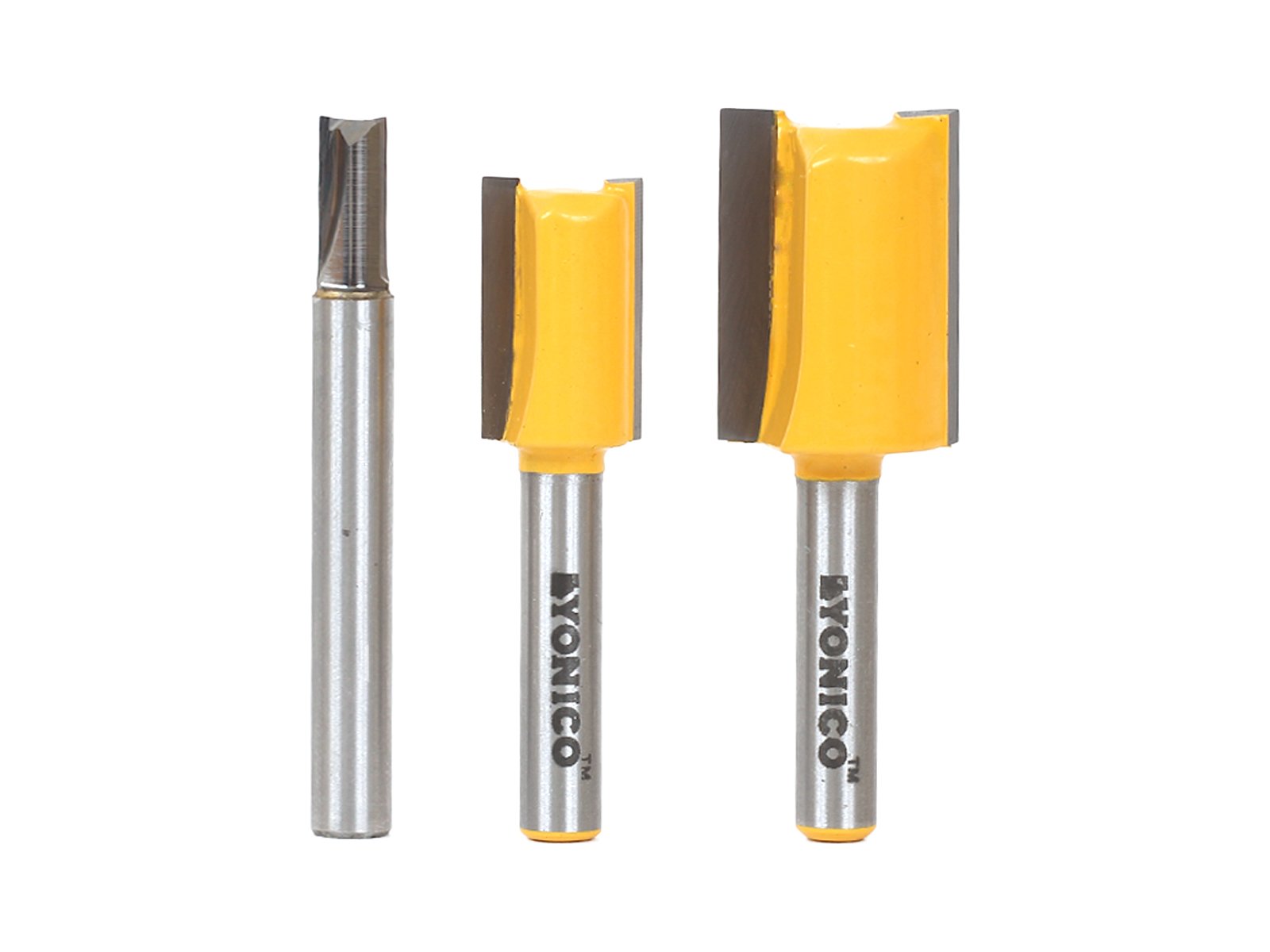 Yonico Straight Router Bits Set Undersize Plywood Dado 3 Bit 1/4-Inch Shank 14323q