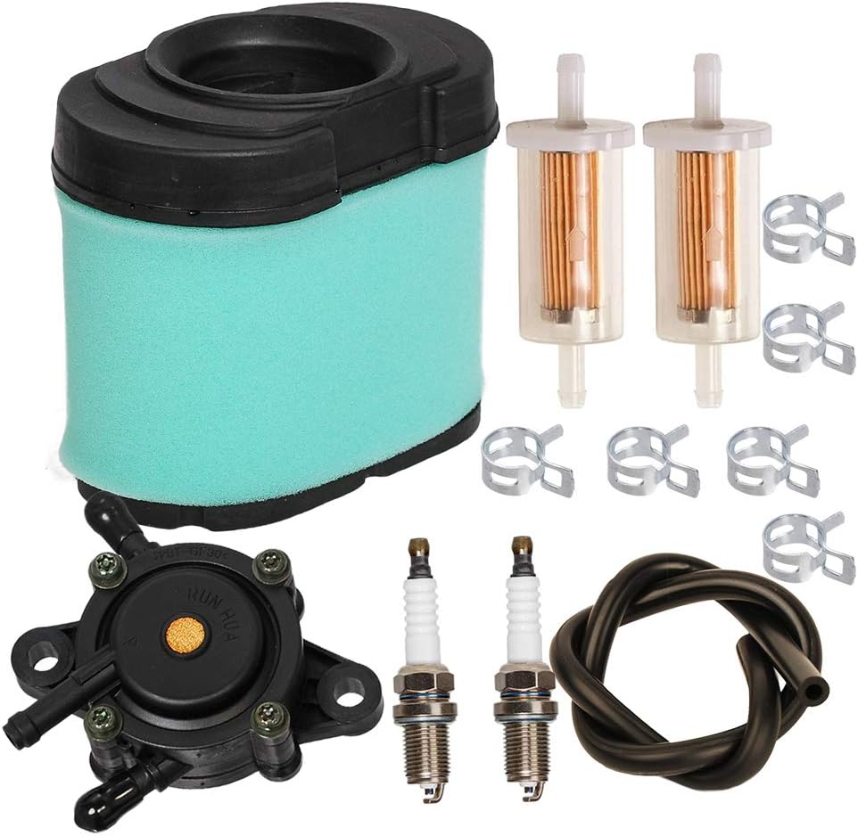 Carkio Air Filter Cleaner Pre-Filter Fuel Filter Spark Plug Fuel Pump Line Kit for Briggs & Stratton 792105 407777 40G777 5405H John Deere MIU11515 GY21057 LA155 L120 L118 Lawn Mower