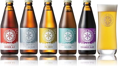 Amazon Co Jp 父の日 ギフト North Island Beer 公式 Amazon店 ノースアイランドビール オリジナルグラス付き セット 定番ビール5種入り オリジナルグラス 330ml瓶 5本 北海道 クラフトビール 食品 飲料 お酒