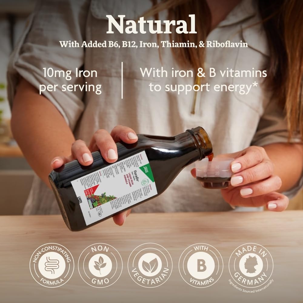 Floradix by Salus Iron & Herbs - Liquid Herbal Supplement for Energy Support* - Iron Supplement with Vitamin C & B Complex Vitamins - for Men & Women - 16.9 Fl Oz