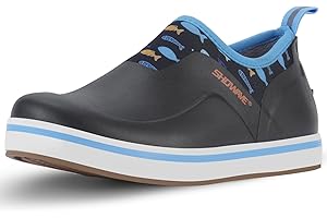 Showave Women's Deck Shoes Waterproof Rain Shoes Breathable Non-slip Rubber Rain Boots Low Cut Design for Outdoor Fishing Gardening Walking