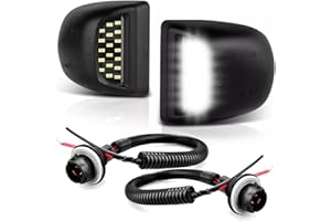 D-Lumina LED License Plate Light Tag Lamp with Socket Wiring Harness Compatible with Chevy Silverado GMC Sierra 1500 2500 3500 HD Suburban Tahoe Cadillac Escalade EXT Yukon XL, 6000K White, Pack of 2