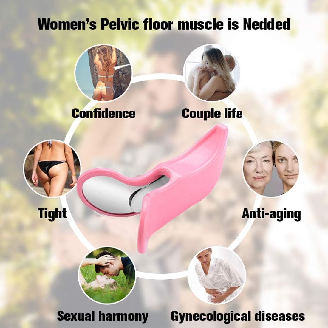 Kegel Exerciser, Hip Trainer ，Premium Pelvic Floor Muscle Medial Trainer Hip Trainer Buttocks Lifting Correction Beautiful Buttocks Bladder Control Device Yoga Body Shape Tools for Women (Pink): Sports & Outdoors