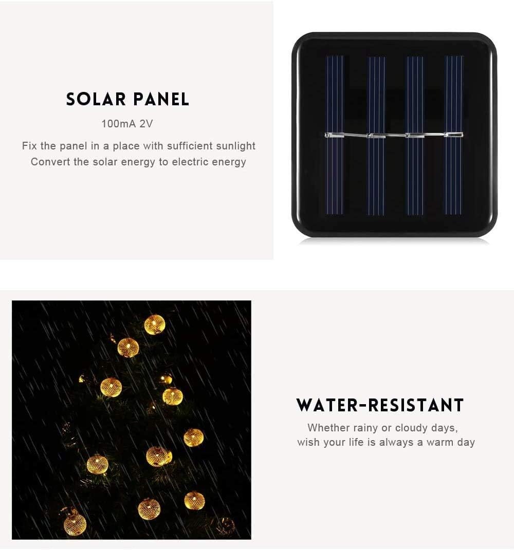 Lichterkette GlüHbirnen AußEn Bunt Solar-Lichterketten, 20 LED Outdoor