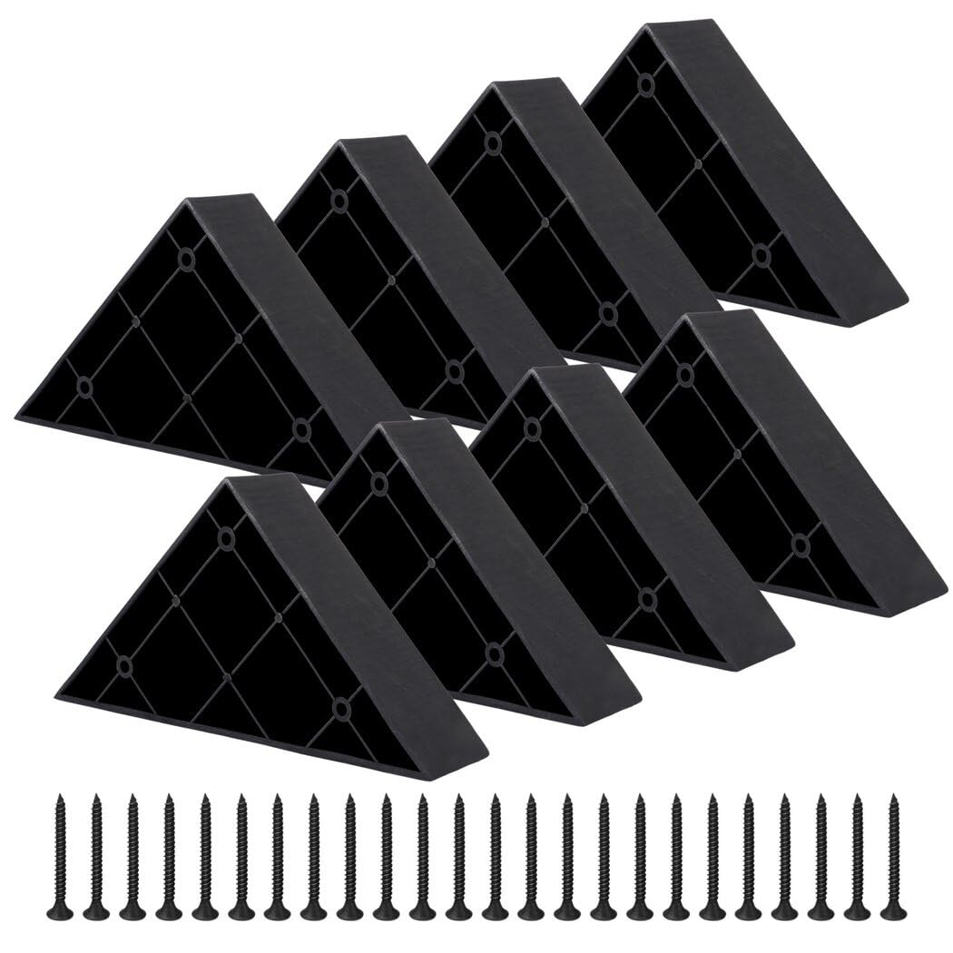 Photo 1 of Homaisson 8 Pcs Couch Legs Replacement Plastic Triangle Corner Sofa Legs Black Couch Legs with Screws Chair Sofa Couch Feet Replacement Furniture Legs, 5.71"×5.71"×1.6"