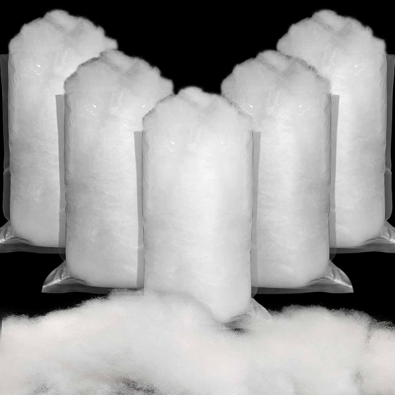 Artificial Snow - Rainmae 5 Bags Fake Snow Decorations, 300g Fluffy Christmas Artificial Snow Cotton for Christmas Indoor Decor, Village Winter Mantle Displays Fake Snow for Winter Christmas Tree Holiday