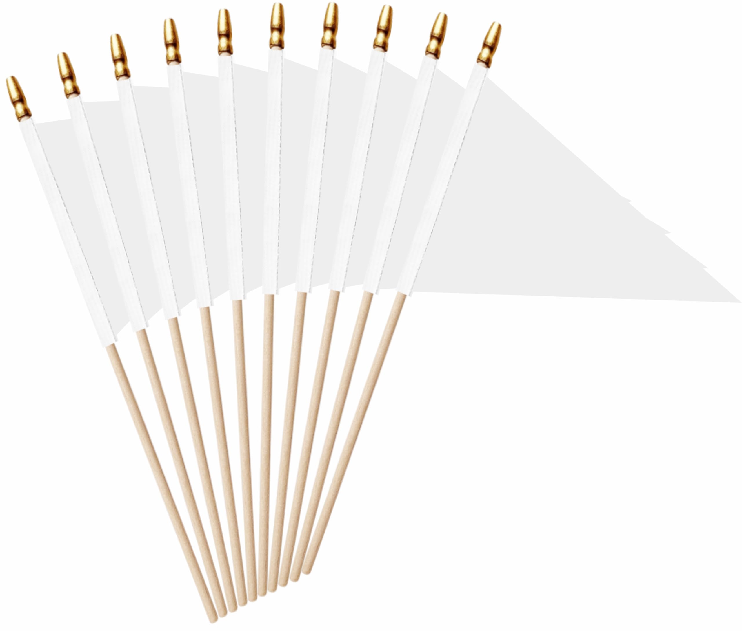 Photo 1 of LUSEOAN 20 Pack White Mini Pennant Wood Stick Sublimation Flag Set - 5x8 Inch Solid Color Blank Hand Held Small Miniature Triangle Plain Flags for DIY Graffiti,School,Kids Birthday,Grand Opening
