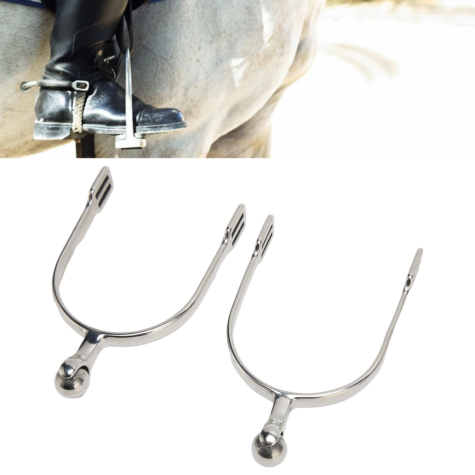 EIMSOAH Women's Stainless Steel Horse Spurs with Roller Ball for Equestrian Boots Suitable for Riding Events